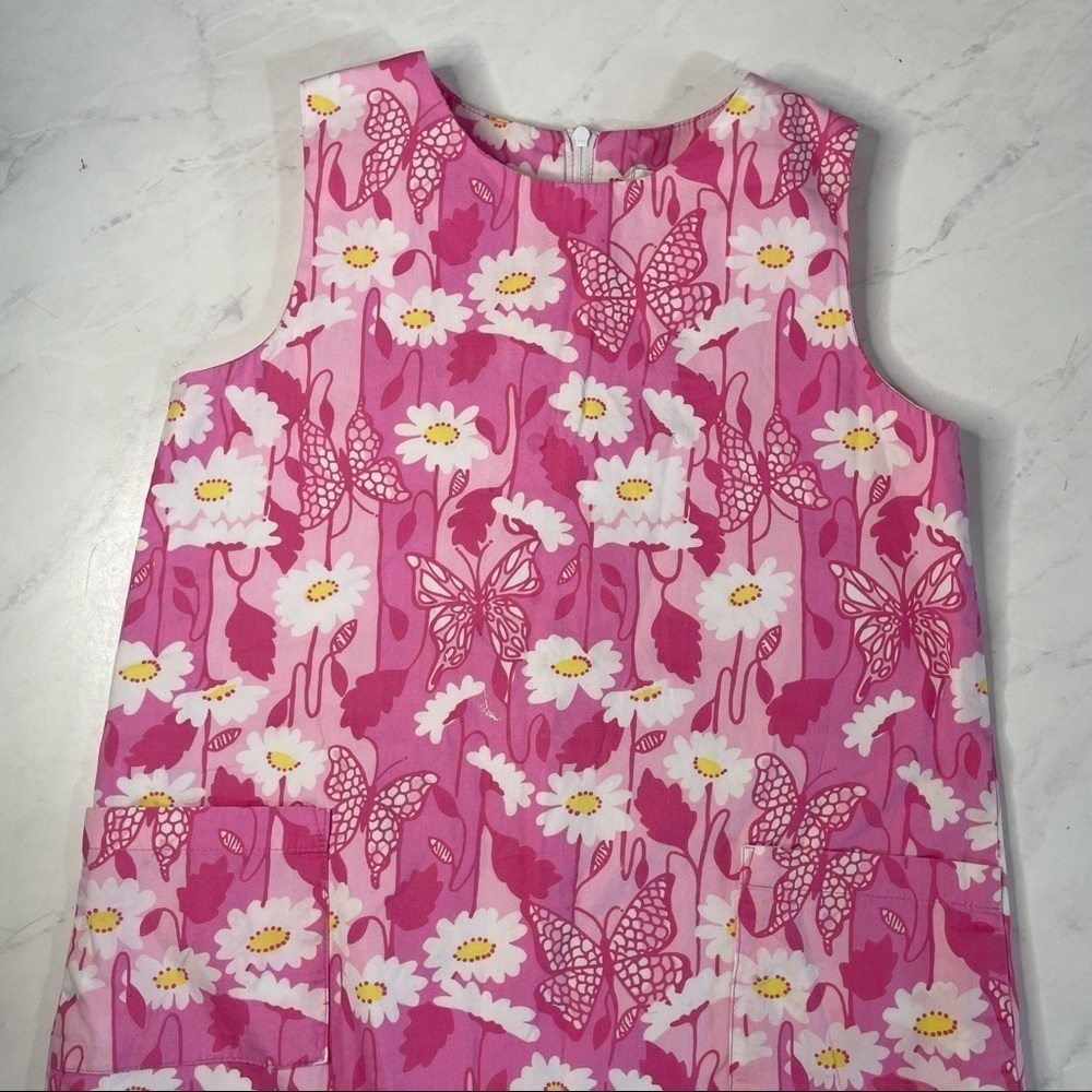 Vintage Lilly Pulitzer Youth Pink Floral Daisy Easter Dress Size 6 - Picture 3 of 7